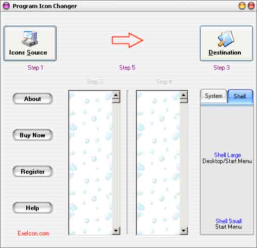 screen-shot of Exe Icon Changer which can change the icon of exe file.